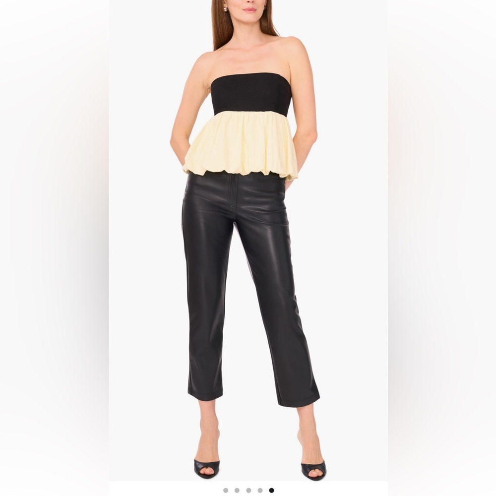 Parker The Leia Bubble Hem Peplum Top strapless tube top shirt medium NWT
